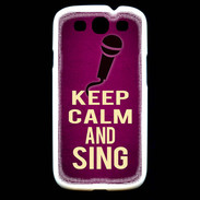 Coque Samsung Galaxy S3 Keep Calm and Sing Rose