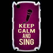 Coque Blackberry 8520 Keep Calm and Sing Rose