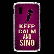 Coque LG Nexus 4 Keep Calm and Sing Rose
