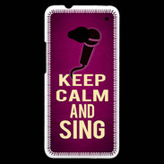 Coque HTC One Keep Calm and Sing Rose