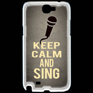 Coque Samsung Galaxy Note 2 Keep Calm and Sing Gris