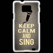 Coque Samsung Galaxy S2 Keep Calm and Sing Gris