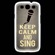 Coque Samsung Galaxy S3 Keep Calm and Sing Gris
