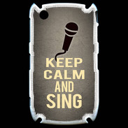 Coque Blackberry 8520 Keep Calm and Sing Gris