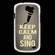 Coque Samsung Galaxy Express Keep Calm and Sing Gris