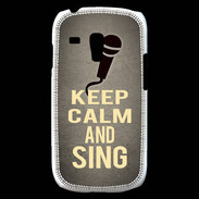 Coque Samsung Galaxy S3 Mini Keep Calm and Sing Gris