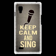 Coque LG Optimus L9 Keep Calm and Sing Gris