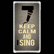 Coque LG Optimus L7 Keep Calm and Sing Gris