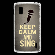 Coque LG Nexus 4 Keep Calm and Sing Gris