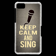 Coque Blackberry Z10 Keep Calm and Sing Gris