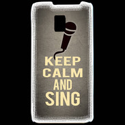 Coque LG P990 Keep Calm and Sing Gris