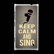 Coque Nokia Lumia 520 Keep Calm and Sing Gris