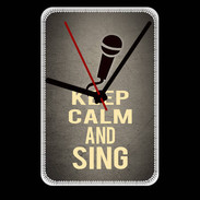 Grande pendule murale Keep Calm and Sing Gris