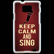 Coque Samsung Galaxy S2 Keep Calm and Sing Rouge