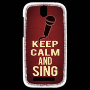 Coque HTC One SV Keep Calm and Sing Rouge
