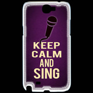 Coque Samsung Galaxy Note 2 Keep Calm and Sing Violet