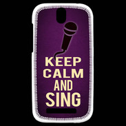 Coque HTC One SV Keep Calm and Sing Violet