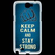 Coque Samsung Galaxy Note 2 Keep Calm and Stay strong Bleu