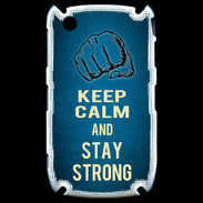 Coque Blackberry 8520 Keep Calm and Stay strong Bleu