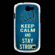 Coque Samsung Galaxy Express Keep Calm and Stay strong Bleu