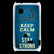 Coque Sony Xperia Typo Keep Calm and Stay strong Bleu