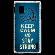 Coque LG Optimus G Keep Calm and Stay strong Bleu