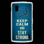 Coque LG Nexus 4 Keep Calm and Stay strong Bleu