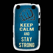 Coque Blackberry Curve 9320 Keep Calm and Stay strong Bleu