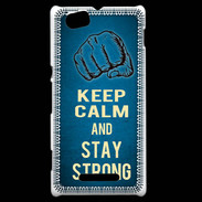 Coque Sony Xperia M Keep Calm and Stay strong Bleu