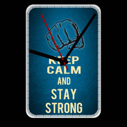Grande pendule murale Keep Calm and Stay strong Bleu