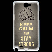 Coque Samsung Galaxy Note 2 Keep Calm and Stay strong Gris
