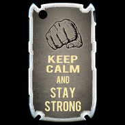 Coque Blackberry 8520 Keep Calm and Stay strong Gris