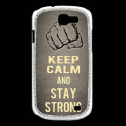 Coque Samsung Galaxy Express Keep Calm and Stay strong Gris