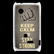 Coque Sony Xperia Typo Keep Calm and Stay strong Gris