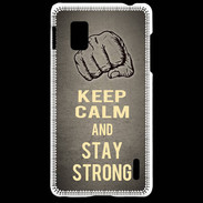 Coque LG Optimus G Keep Calm and Stay strong Gris