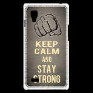 Coque LG Optimus L9 Keep Calm and Stay strong Gris