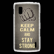 Coque LG Nexus 4 Keep Calm and Stay strong Gris