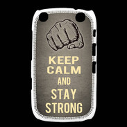 Coque Blackberry Curve 9320 Keep Calm and Stay strong Gris