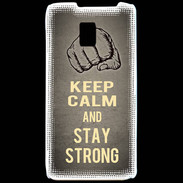 Coque LG P990 Keep Calm and Stay strong Gris