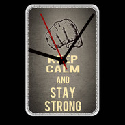 Grande pendule murale Keep Calm and Stay strong Gris