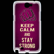 Coque Samsung Galaxy Note 2 Keep Calm and Stay strong Rose