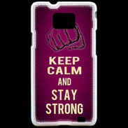 Coque Samsung Galaxy S2 Keep Calm and Stay strong Rose