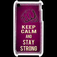 Coque iPhone 3G / 3GS Keep Calm and Stay strong Rose