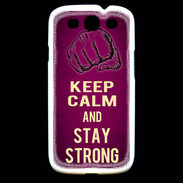 Coque Samsung Galaxy S3 Keep Calm and Stay strong Rose
