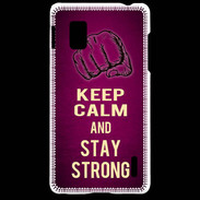 Coque LG Optimus G Keep Calm and Stay strong Rose