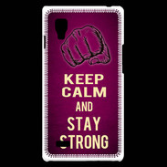 Coque LG Optimus L9 Keep Calm and Stay strong Rose