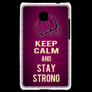 Coque LG Optimus L3 II Keep Calm and Stay strong Rose