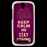 Coque HTC One SV Keep Calm and Stay strong Rose