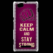 Coque Sony Xperia M Keep Calm and Stay strong Rose