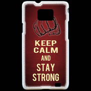 Coque Samsung Galaxy S2 Keep Calm and Stay strong Rouge